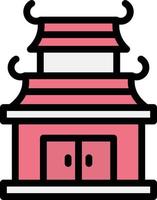 Ilustración de diseño de icono de vector de templo chino