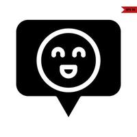 emoticon in speech bubble glyph icon vector