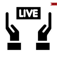 live in frame with in  over hand glyph icon vector