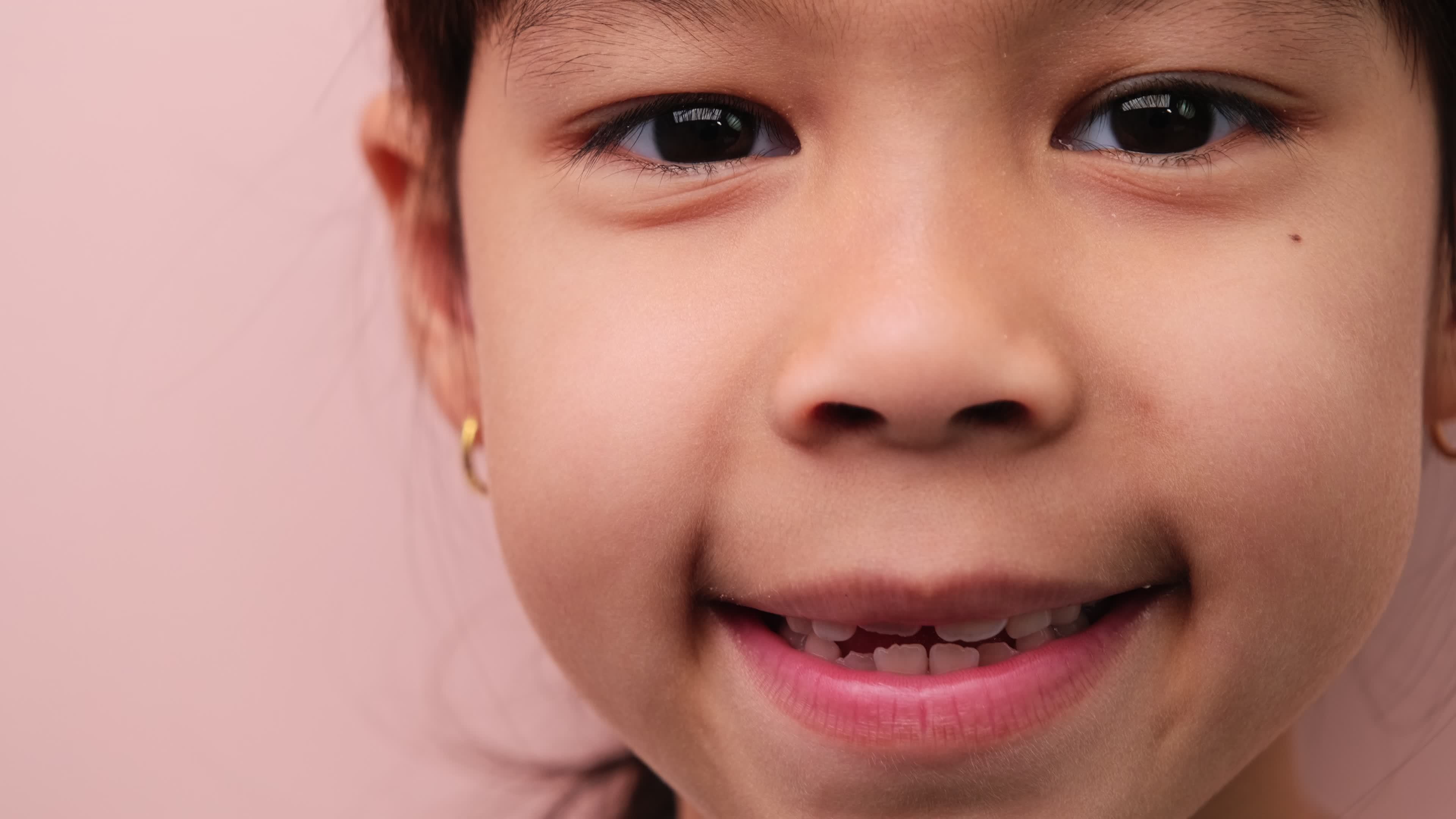 Cute Little Girl Smiling Happily White Teeth Close up Of Young cute-little-girl-smiling-happily-white-teeth-close-up-of-young