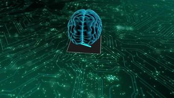 artificial inteligencia cerebro red ai línea circuito tecnología datos Internet 5g ciber seguridad video