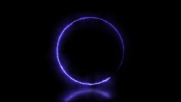 abstrait Animé lumière néon effet cercle Cadre recouvrir boucle Contexte pour présentation video