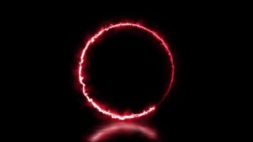 Abstract animated light Neon effect circle frame overlay Loop background for presentation video