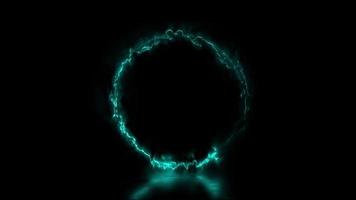 Abstract animated light Neon effect circle frame overlay Loop background for presentation video