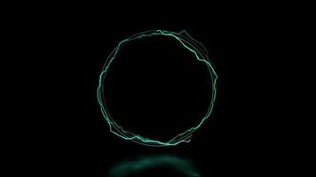 Abstract animated light Neon effect circle frame overlay Loop background for presentation video