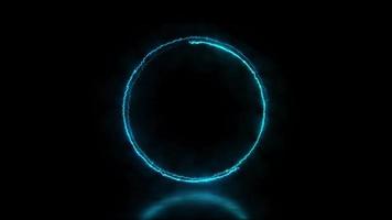 Abstract animated light Neon effect circle frame overlay Loop background for presentation video