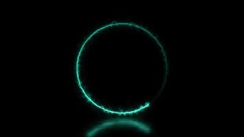 Abstract animated light Neon effect circle frame overlay Loop background for presentation video