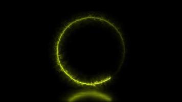 Abstract animated light Neon effect circle frame overlay Loop background for presentation video