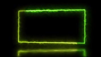 abstrakt animerad ljus neon effekt rektangel ram täcka över slinga bakgrund för presentation video