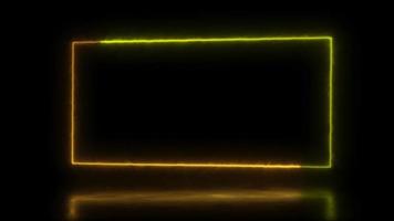 Abstract animated light Neon effect rectangle frame overlay Loop background for presentation video