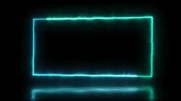 Abstract animated light Neon effect rectangle frame overlay Loop background for presentation video