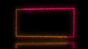 Abstract animated light Neon effect rectangle frame overlay Loop background for presentation video