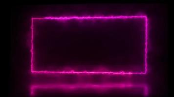 Abstract animated light Neon effect rectangle frame overlay Loop background for presentation video
