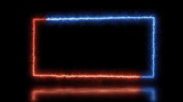 abstrakt animerad ljus neon effekt rektangel ram täcka över slinga bakgrund för presentation video