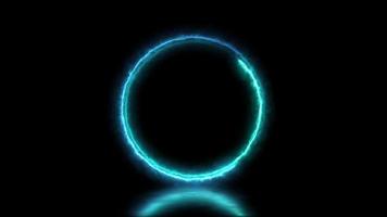 Abstract animated light Neon effect circle frame overlay Loop background for presentation video