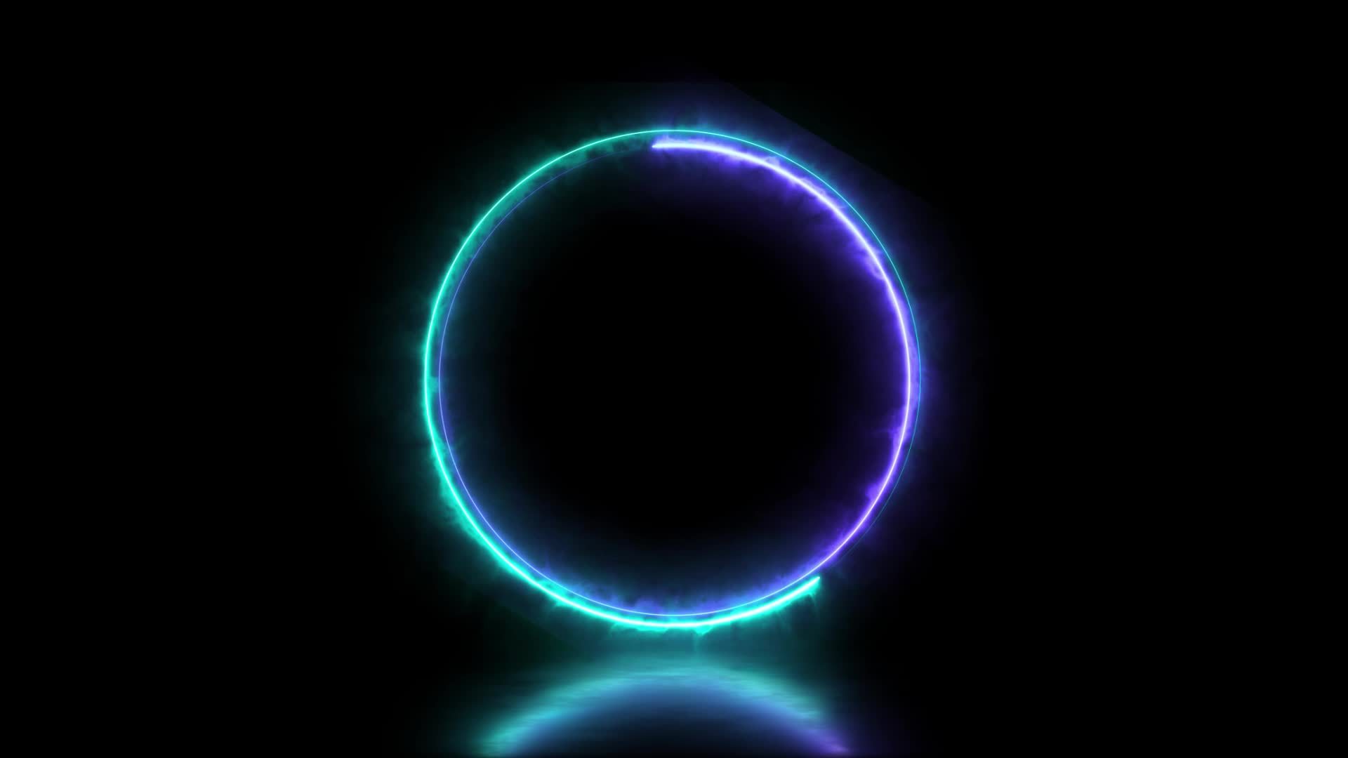 Abstract animated light Neon effect circle frame overlay Loop