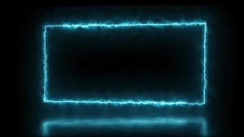 Abstract animated light Neon effect rectangle frame overlay Loop background for presentation video