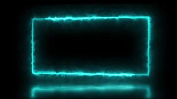 Abstract animated light Neon effect rectangle frame overlay Loop background for presentation video