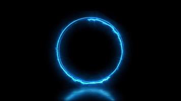 Abstract animated light Neon effect circle frame overlay Loop background for presentation video