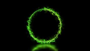 Abstract animated light Neon effect circle frame overlay Loop background for presentation video