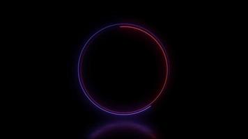 Abstract animated light Neon effect circle frame overlay Loop background for presentation video