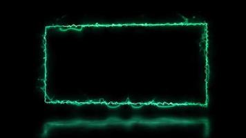 abstrakt animerad ljus neon effekt rektangel ram täcka över slinga bakgrund för presentation video