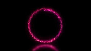 Abstract animated light Neon effect circle frame overlay Loop background for presentation video