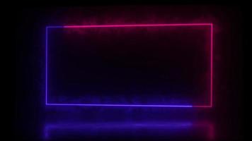 abstrato animado luz néon efeito retângulo quadro, Armação sobreposição ciclo fundo para apresentação video