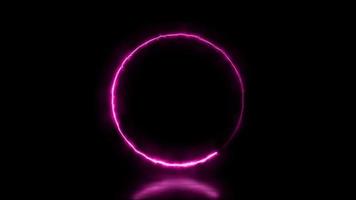 Abstract animated light Neon effect circle frame overlay Loop background for presentation video