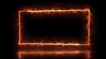 Abstract animated light Neon effect rectangle frame overlay Loop background for presentation video