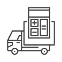 Calculator and Truck vector Delivery Cost Calculation concept line icon