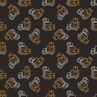 Boxes in Delivery Truck vector concept brown seamless pattern