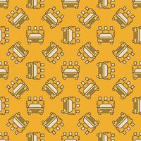 Car and People vector Carsharing concept yellow seamless pattern