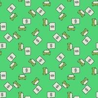 Car with Price vector concept green seamless pattern