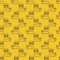 Carsharing Ride vector Route concept line yellow seamless pattern