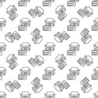 Carsharing Payment vector outline minimal seamless pattern