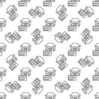 Carsharing Payment vector outline minimal seamless pattern