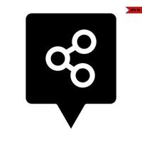 share in speech bubble glyph icon vector