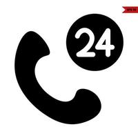 cell phone with number in button glyph icon vector