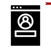 id in monitor glyph icon vector