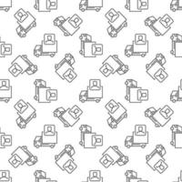 Delivery Truck Driver vector concept line seamless pattern