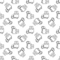 Delivery Truck Driver vector concept line seamless pattern