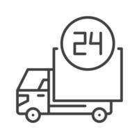 Round the Clock Truck Delivery vector concept outline icon