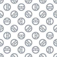 Steering Wheel vector Automobile or Drive concept line seamless pattern
