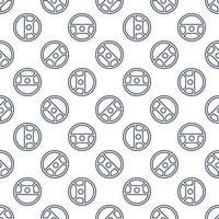 Steering Wheel vector Automobile or Drive concept line seamless pattern