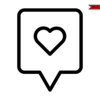 love in speech bubble line icon vector