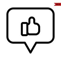 hand in speech bubble line icon vector