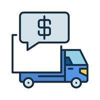 Delivery Truck with Price vector concept colored icon