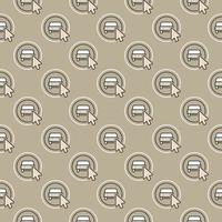 Mouse Cursor on Car Sharing App Button vector colored seamless pattern
