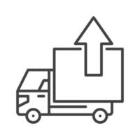 Arrow and Delivery Truck vector concept linear icon